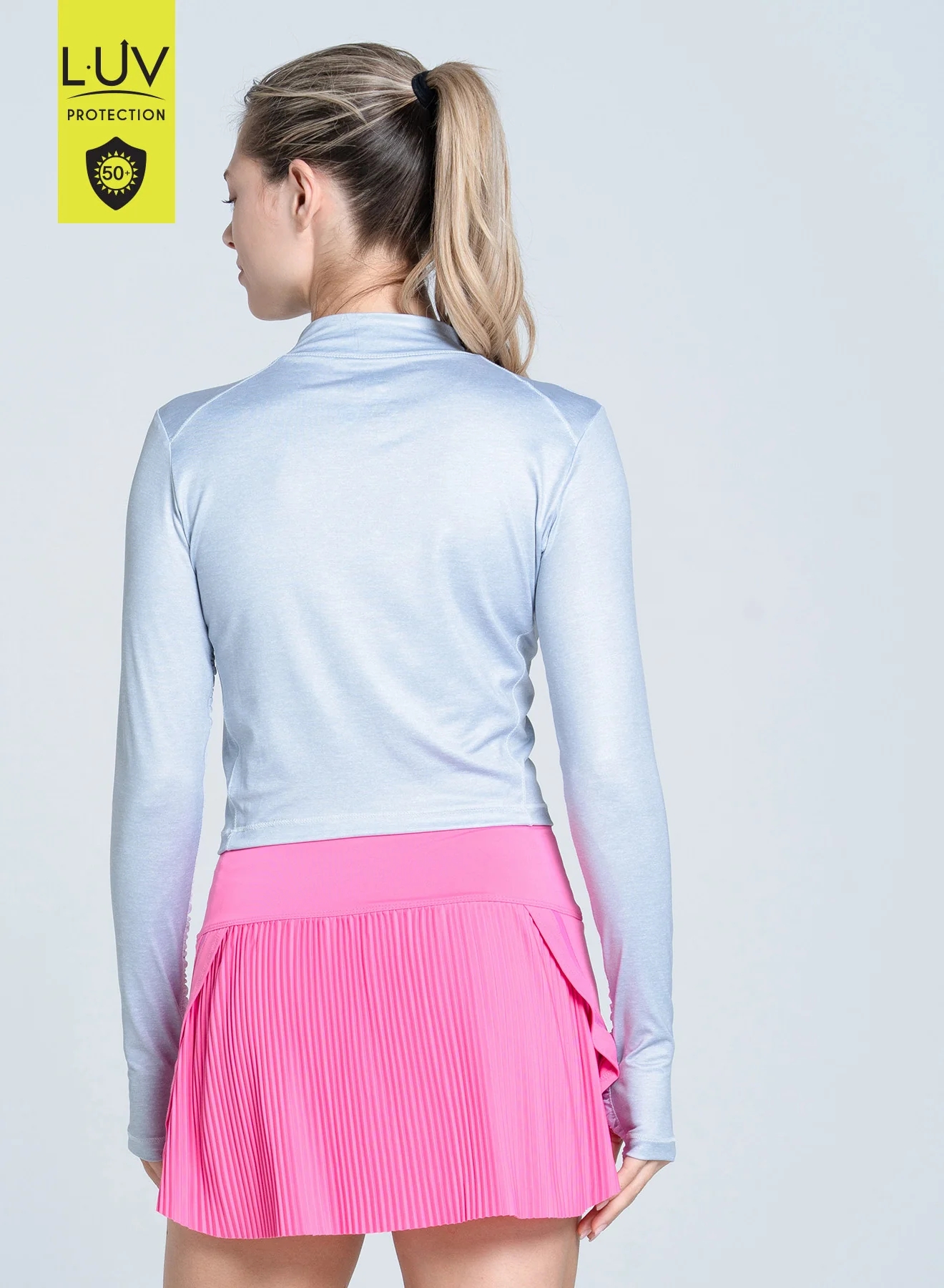 Heather Mock Neck Hip Fit Long Sleeve - Image 4