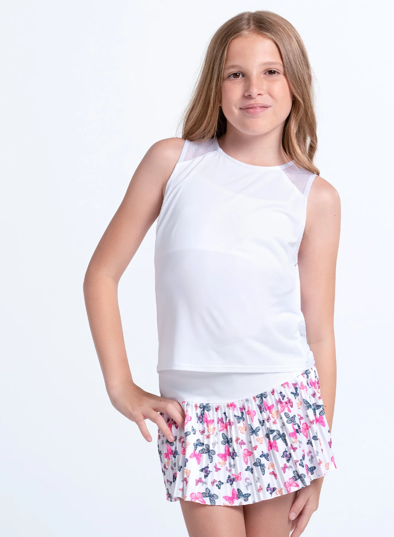 Wing Shot Pleated Skirt- Girls - Image 5